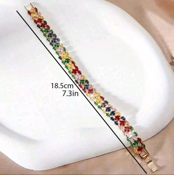Elegant Multicolor Gemstone Bracelet - Picture 2 of 4